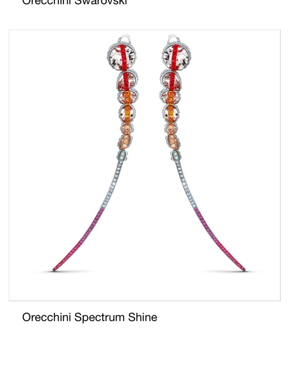 Ultra Rare Collector's Swarovski "Spectrum Shine" Crystal Linear Clip Earrings - Picture 16 of 16